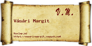 Vásári Margit névjegykártya